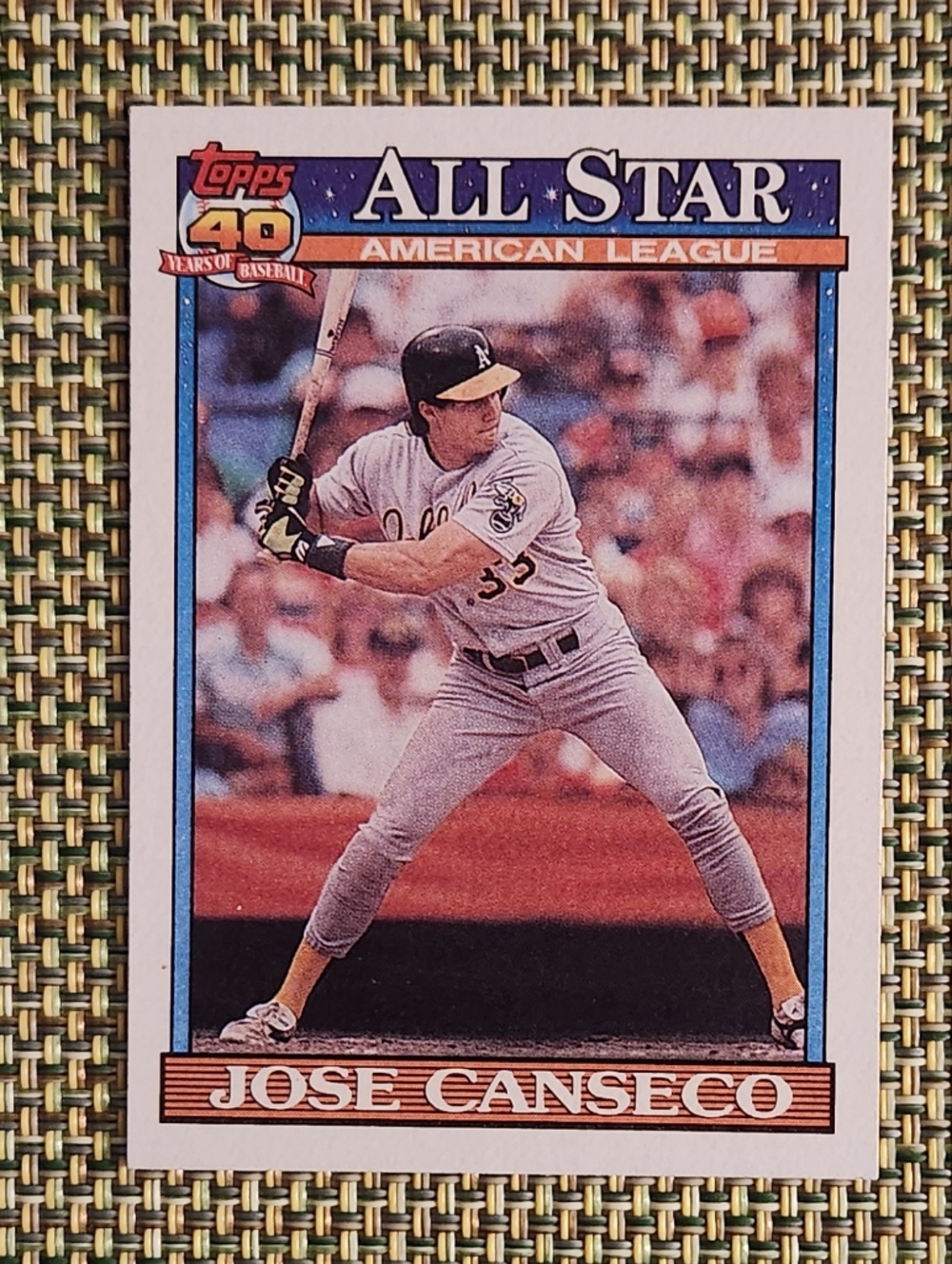 Jose Canseco Topps All-Star Baseball Card